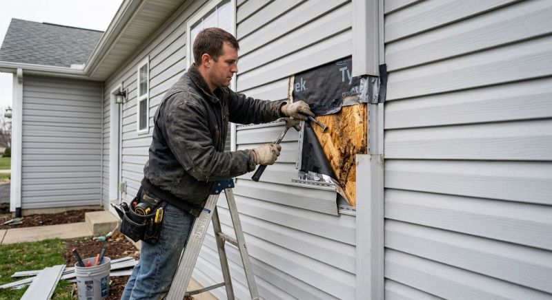 Our team working on Siding Service projects in Dunlap, TN